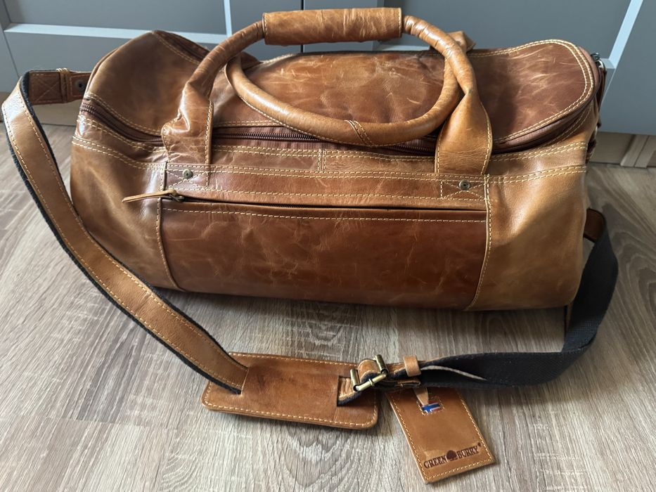 Cudowna torba podróżna! Skórzana! Retro! HIT! Unikat! Greenburry!