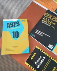 Livros de preparação para exames de matemática, português 10°, 11°, 12