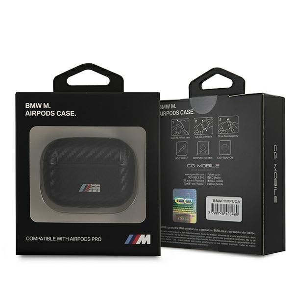 Bmw Bmapcmpuca Airpods Pro Cover Czarny/Black Pu Carbon M Collection