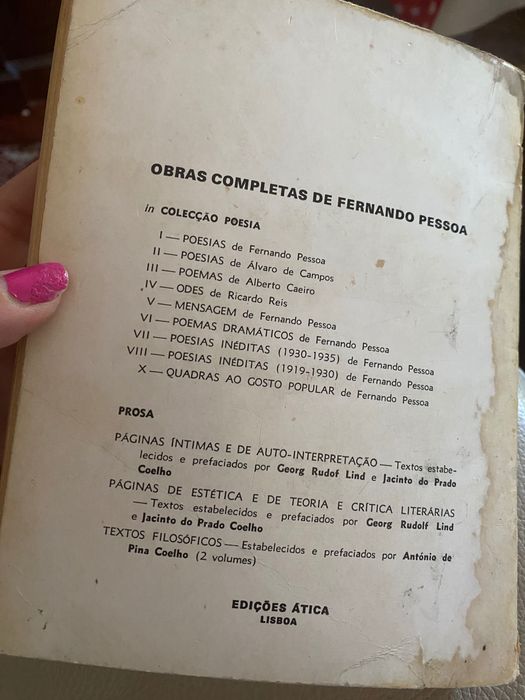 Livro raro Fernando Pessoa