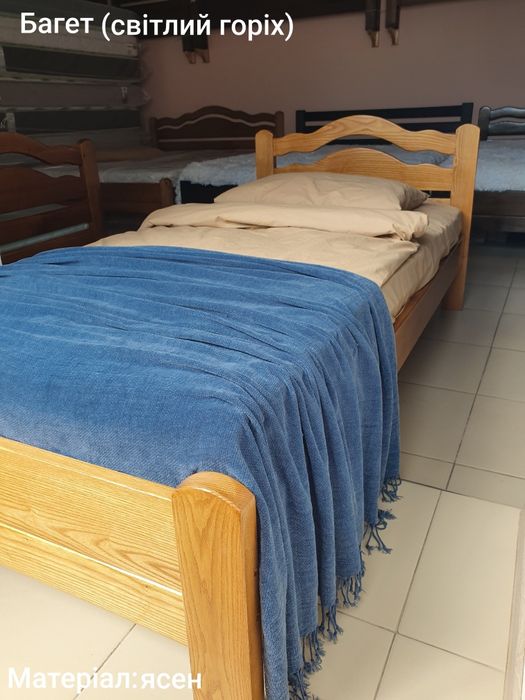 Ліжко односпальне,ясен,дерев'яне,80/190;90/200;120/200