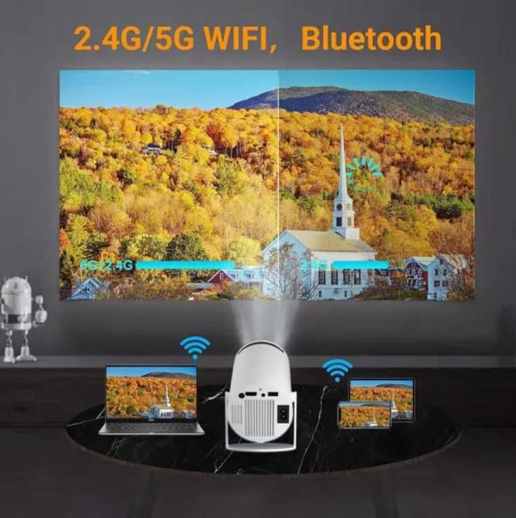 Portable 4K Проектор 5G WiFi Wireless LCD 1080P HD Home Cinema 10000LM