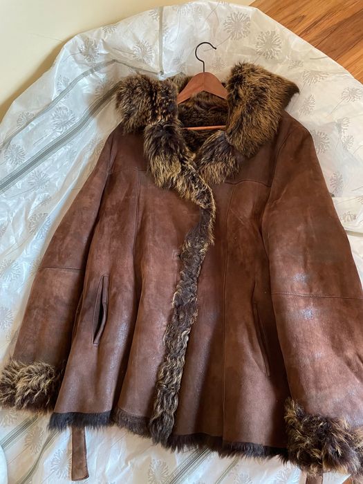 Kożuch naturalny damski xl