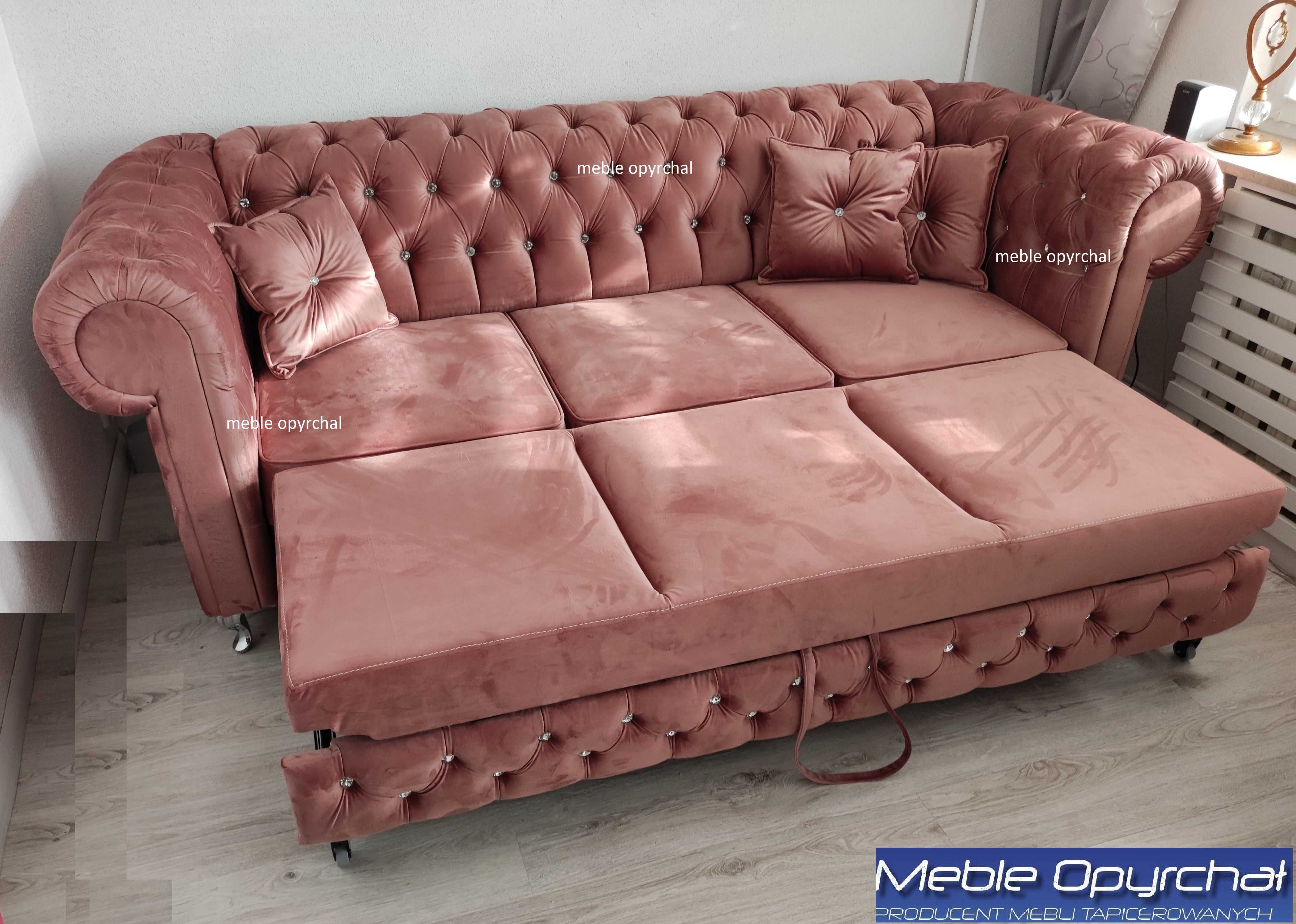 PRODUCENT  komplet chesterfield sofa fotel  stolik pikowany   NR.9