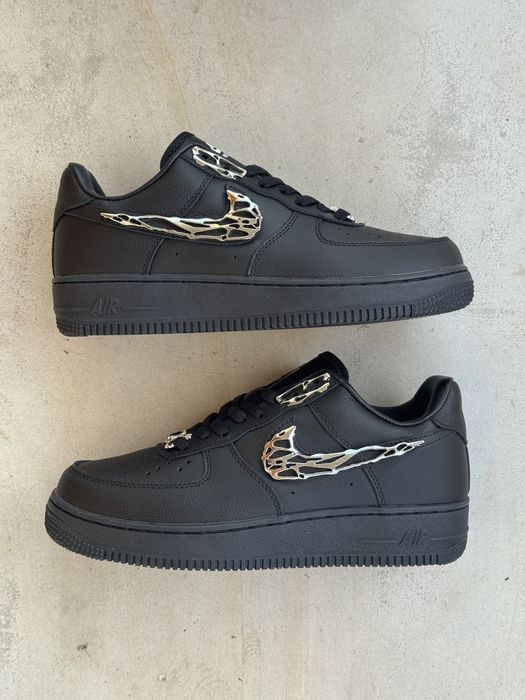Nike Air Force 1 Low BLACK ‘Molten Metal Swoosh ‘