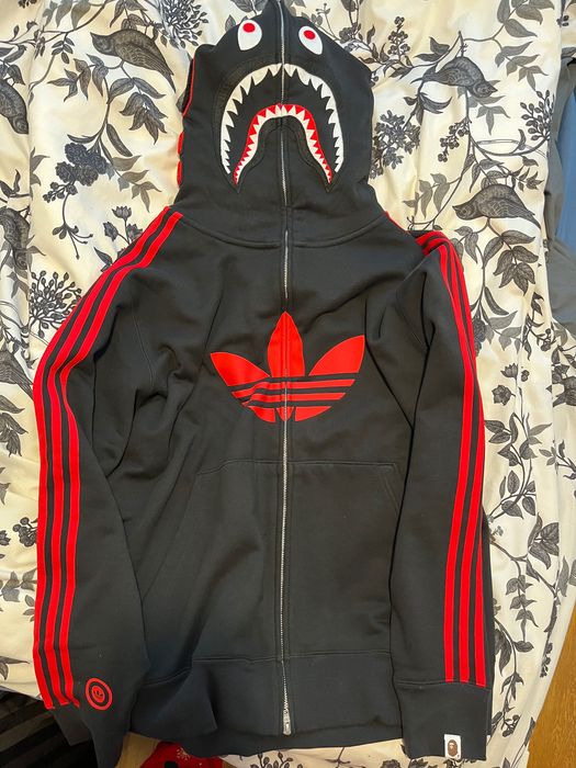 Bape x Adidas Shark Fleece Full Zip Hoodie