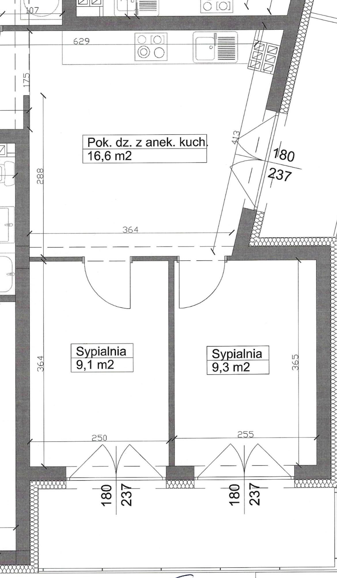 3 Pokoje 43m2 Częstochowa z 2 balkonami - stan deweloperski