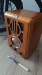 Stare radio jak lampowe pasmo fm vintage art deco mebel