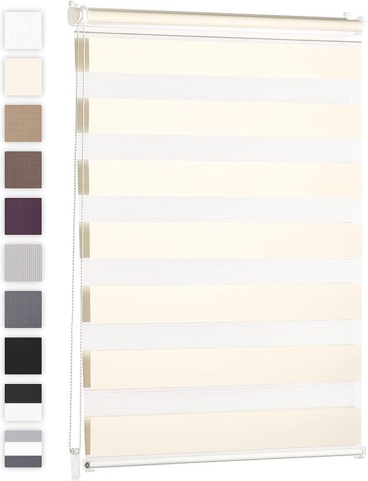 Roleta Podwójna 120x130-155cm Bez Wiercenia Regulacja Światła