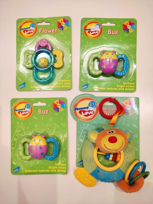 Дитячі іграшки підвіска брязкальце Мавпочка жучок квітка гризунок