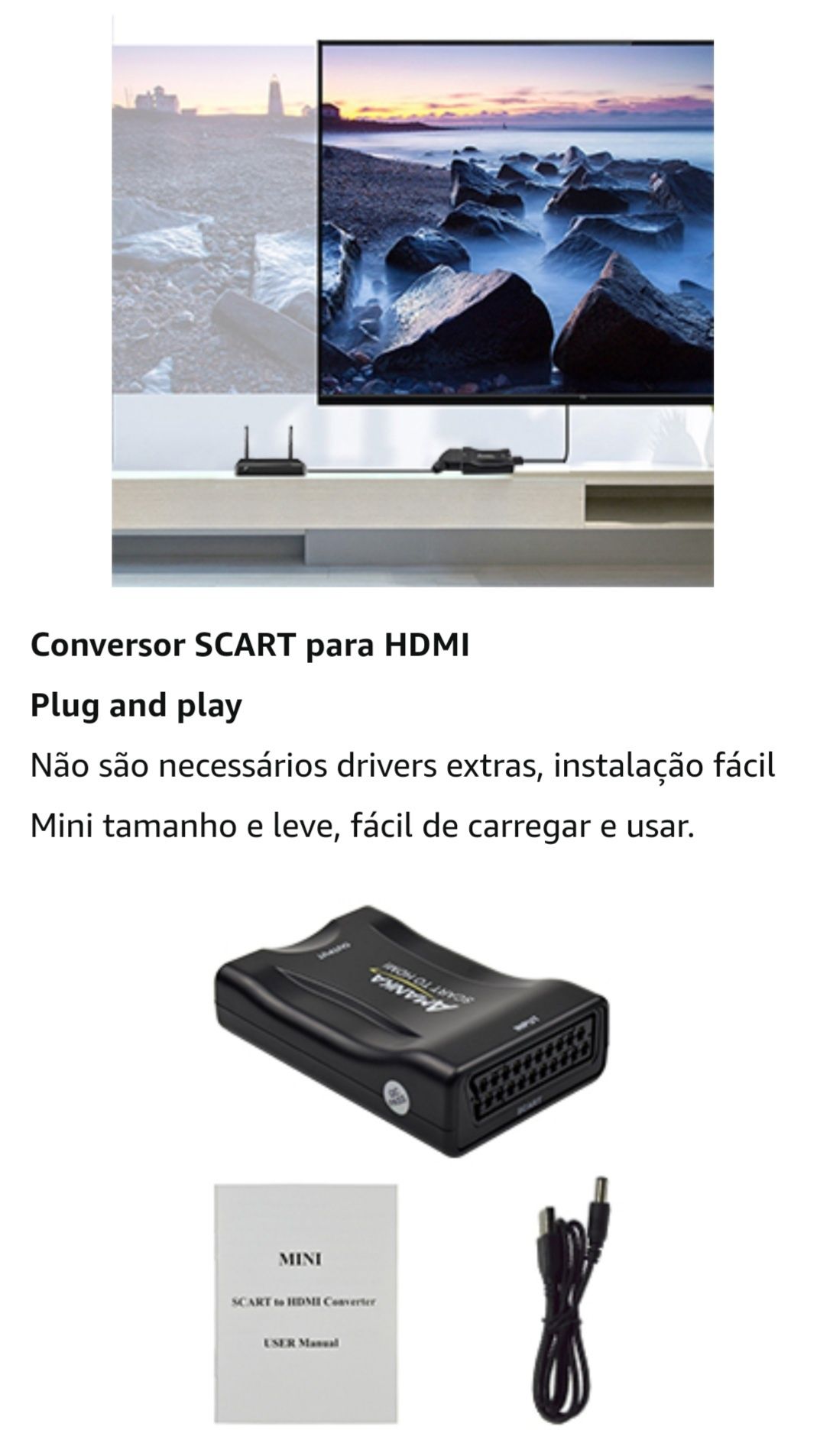 AMANKA SCART para conversor de HDMI 1080P SCART para adaptador HDMI