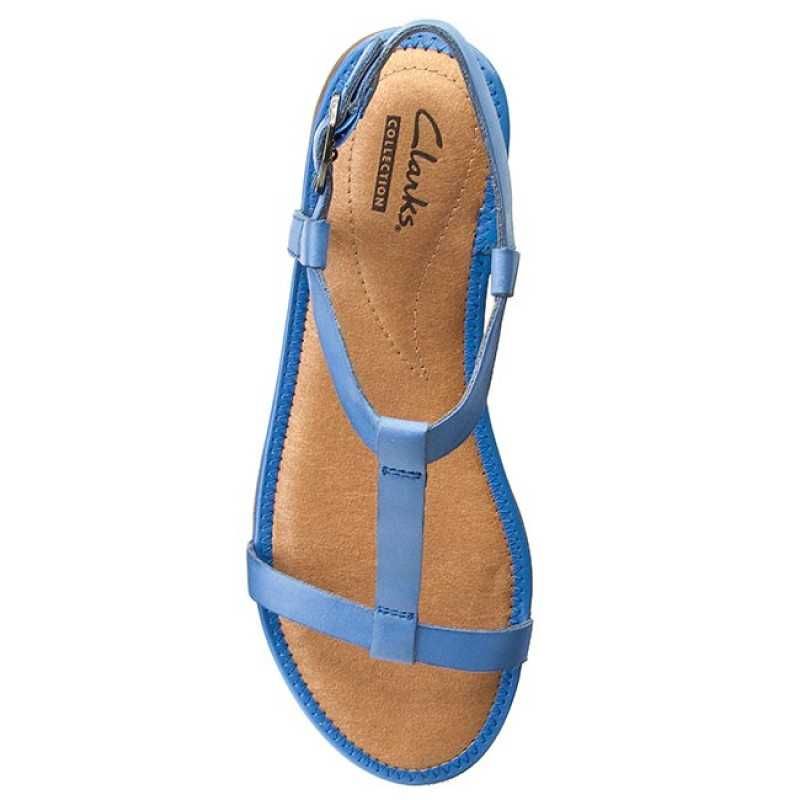 Risi Hop Sandały klapki Clarks r 36 błękitne BLUE skórzane niebieskie