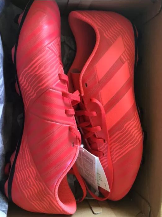 Chuteiras adidas nemeziz 17.4 fxg vermelhas, futebol NOVAS 44