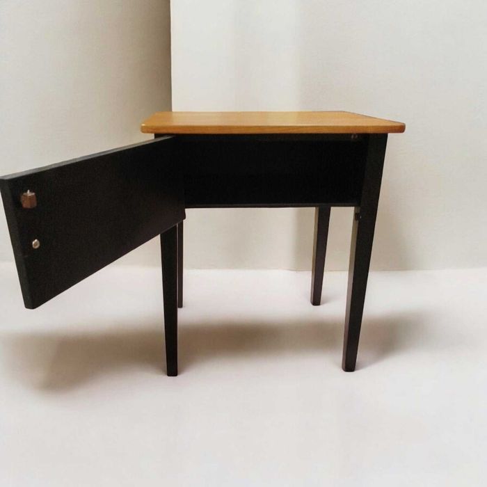 Szafka nocna - Dąb, Świerk - Stolik boczny vintage