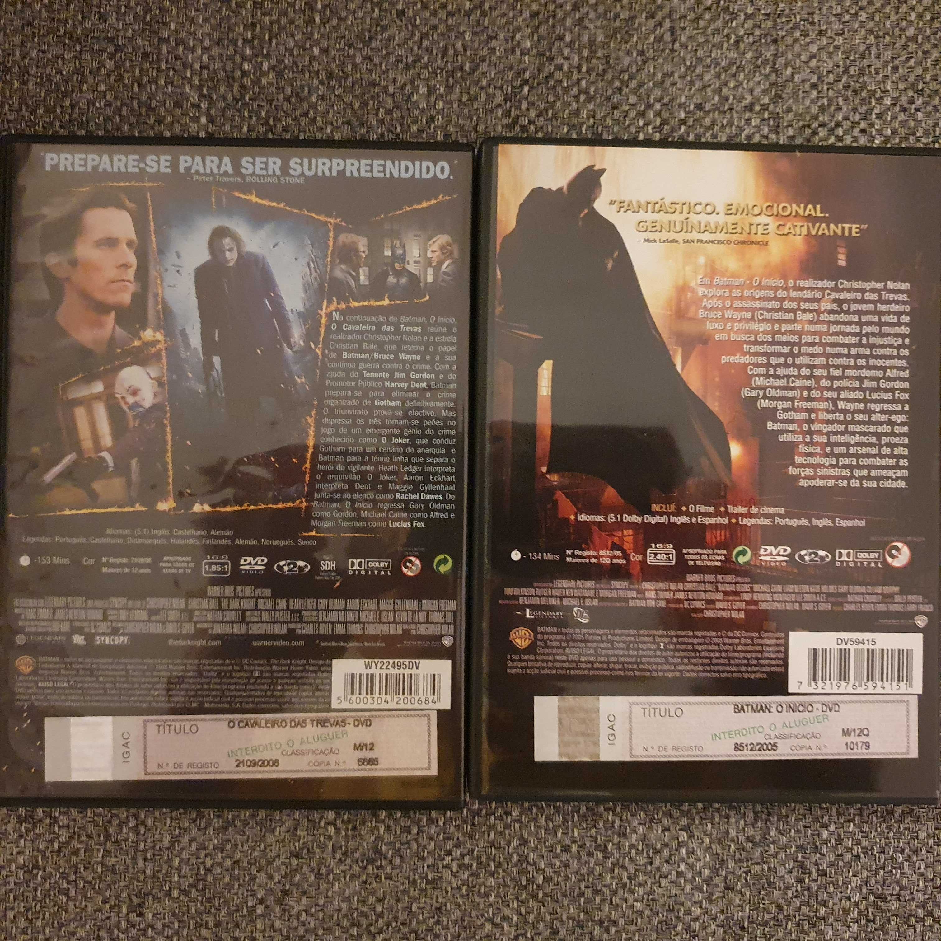 Filmes DVD Batman o Início  e Batman o Cavaleiro das Trevas