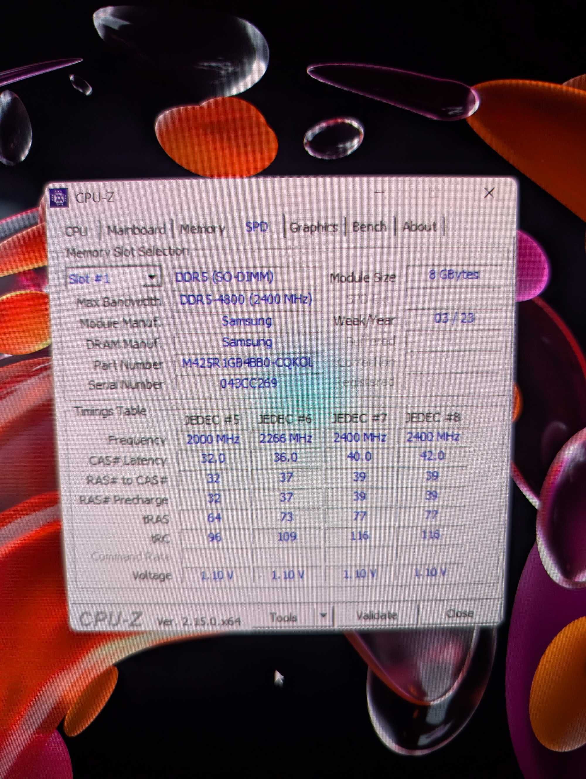 Оперативна память Samsung SODIMM DDR5 4800MHz 8GB (M425R1GB4BB0-CQKOL)