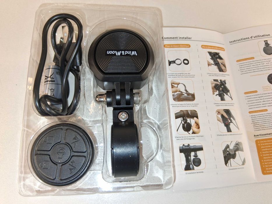 E126 Bezprzewodowy Klakson Rowerowy Wind&Moon Z Pilotem i Alarmem