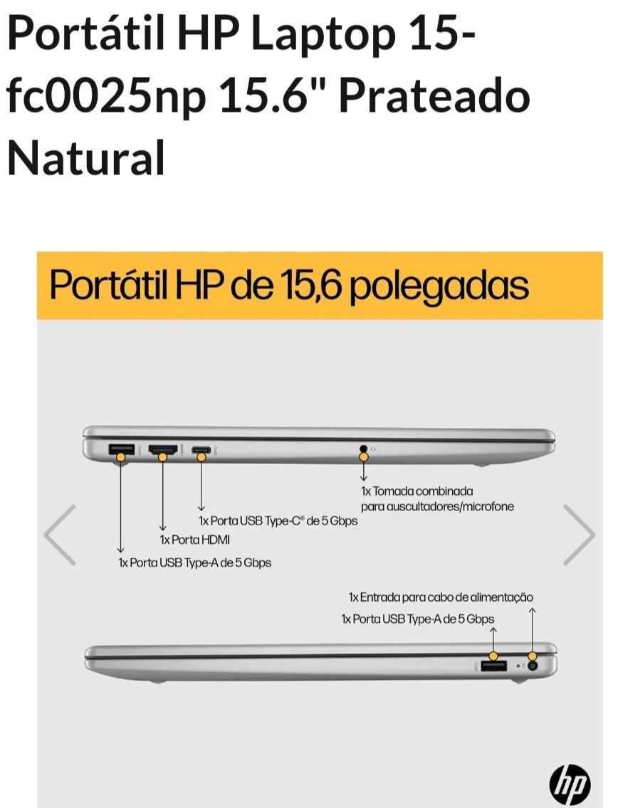 Portátil HP Laptop FC 0025np