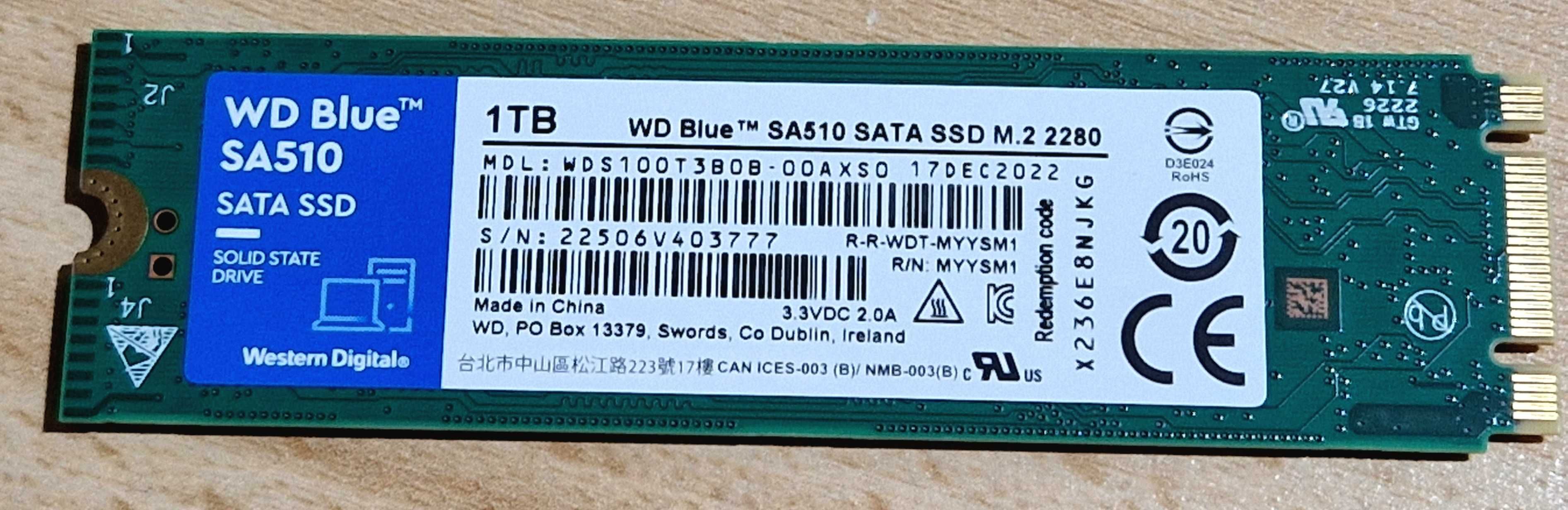 Dysk WD Blue SSD M2 SATA 2280