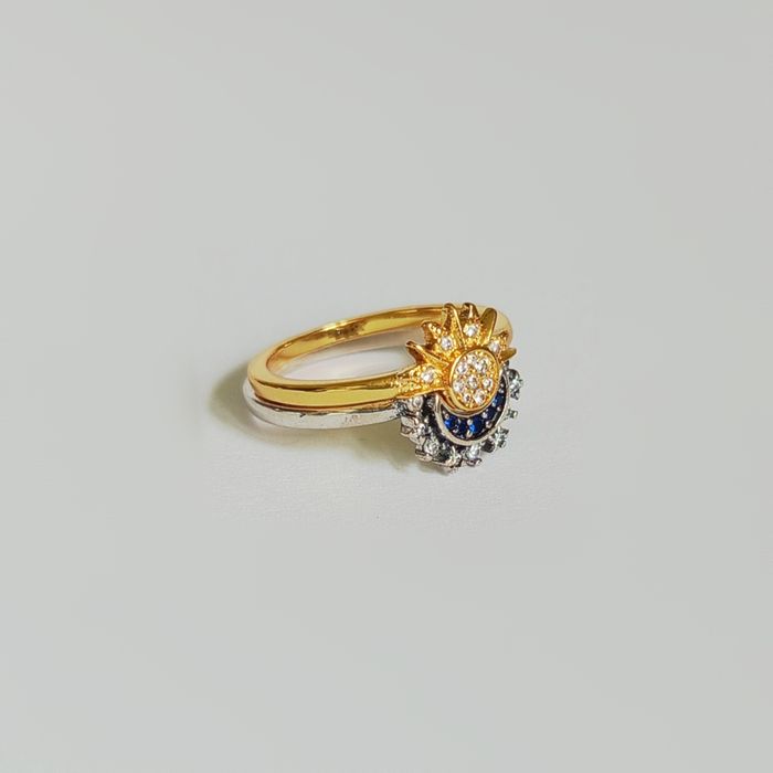 NIEBIAŃSKA HARMONIA ZESTAW Pierścionków Słońce i Księżyc roz. 9