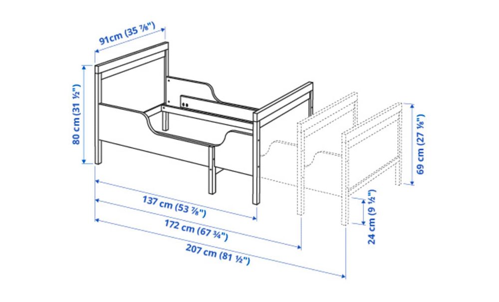 Łóżko dziecięce ikea Sundvik biale + materac innerlig