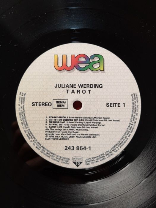 Juliane Werding PŁYTA WINYLOWA ROCK POP MUZYKA 1988 tango