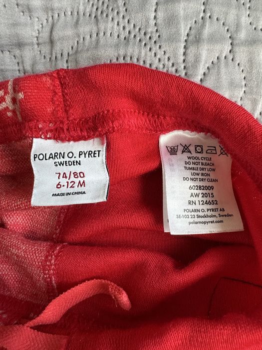 Wełniane legginsy kalesony merino getry Polarn O. Pyret 74 80cm