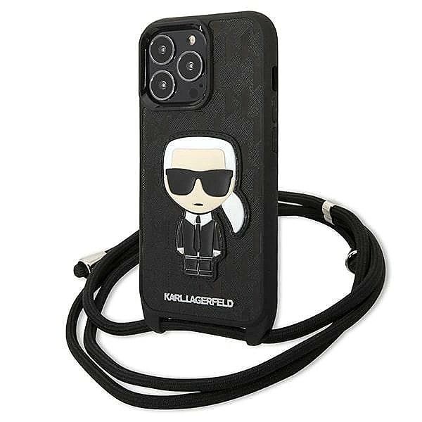 Etui Karl Lagerfeld Leather Monogram Patch and Cord Iconik na iPhone 1