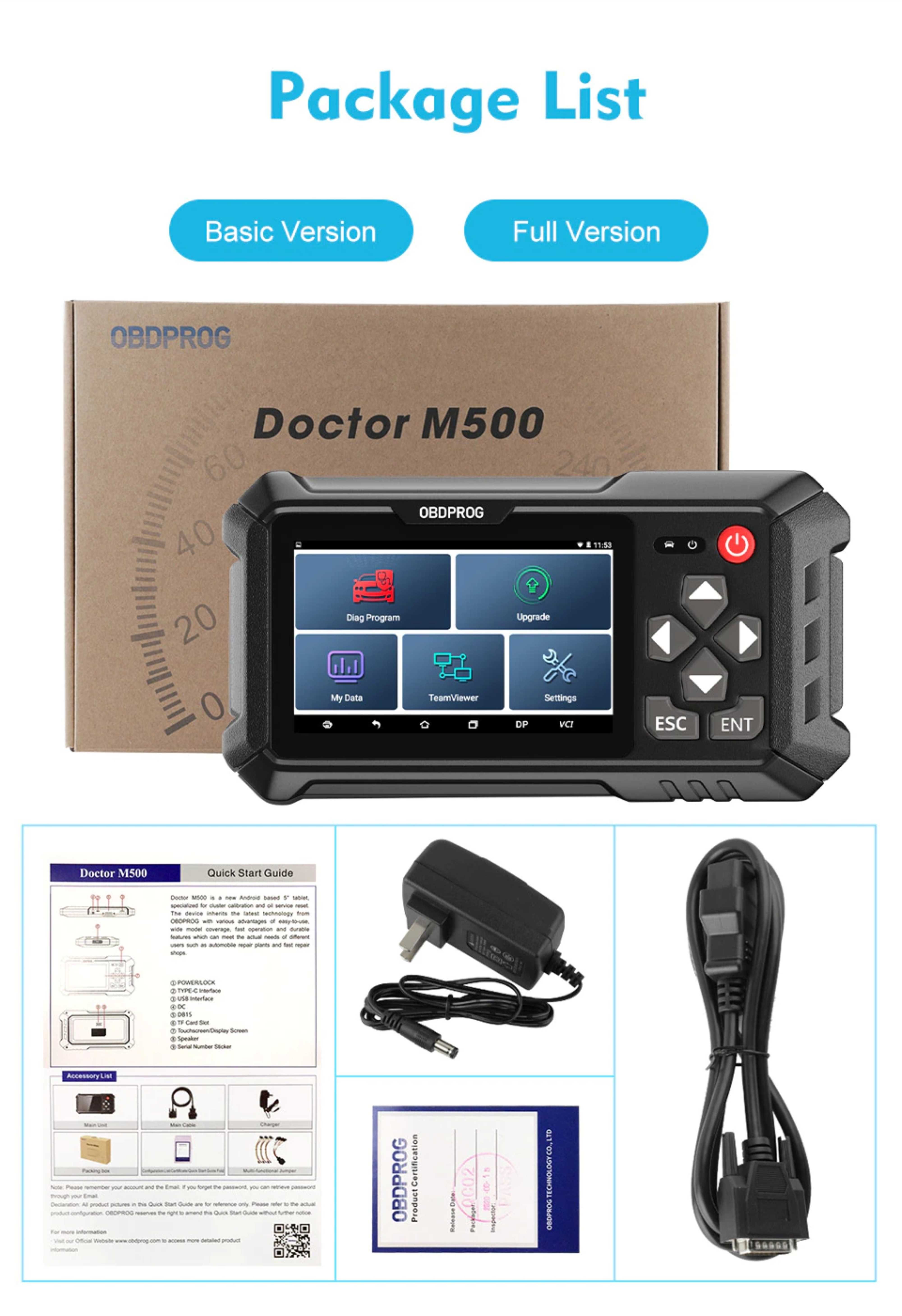 Scanner automotivo M500 OBD PROG reposição de km Pronta Entrega Faro