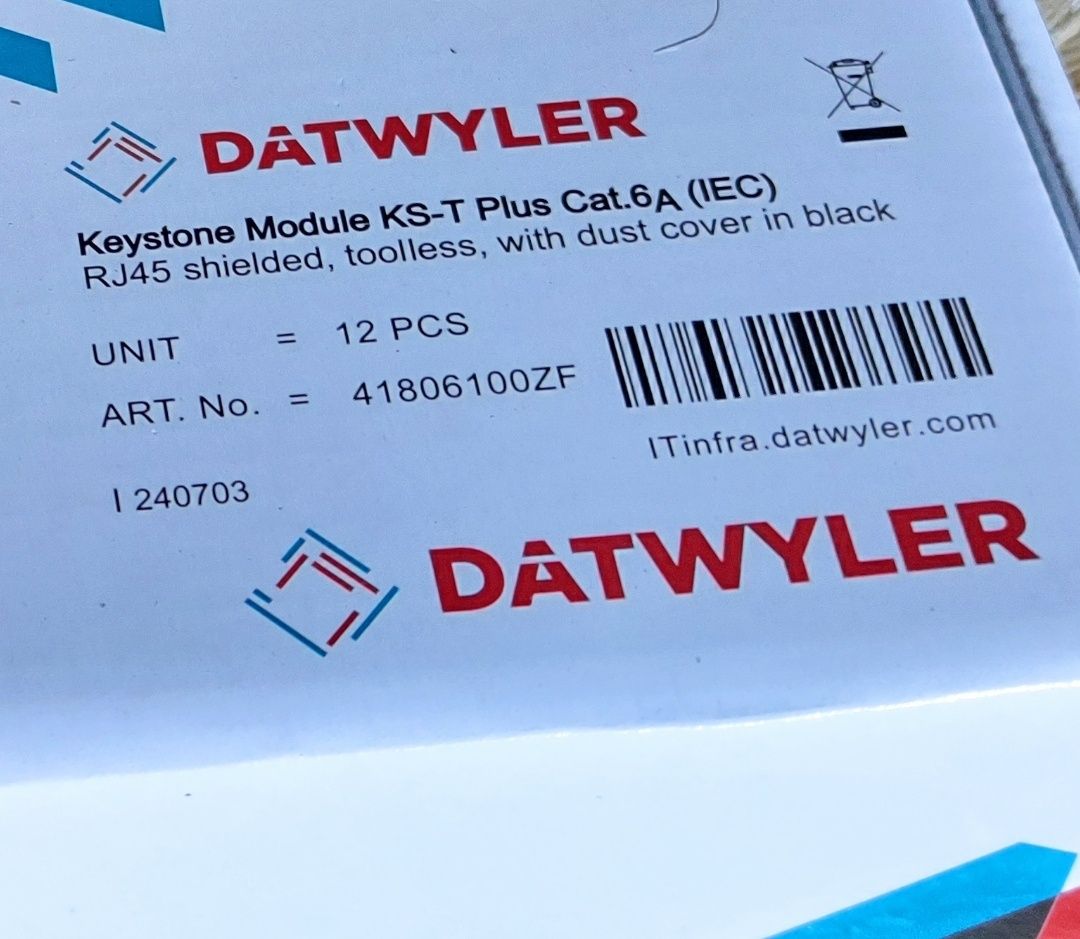Moduły Keystone Datwyler KS-T CAT 6A.