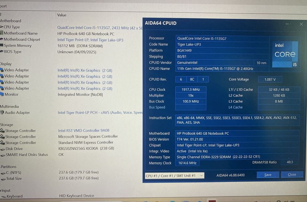 Ноутбук 2022р HP ProBook 640 G8•14" IPS•Core i5-1135G7•16•256SSD