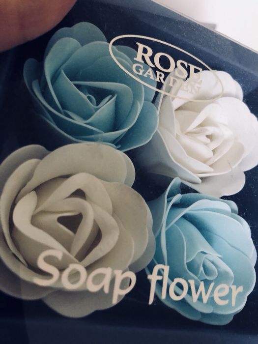 Набор Мыло-розочки Rose Garden Soap Flower Белый голубой 4 шт