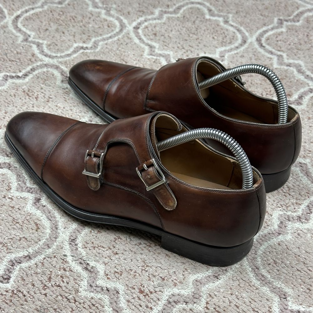 Magnanni Arturi Double monk strap cap toe leather shoes buty skórzane