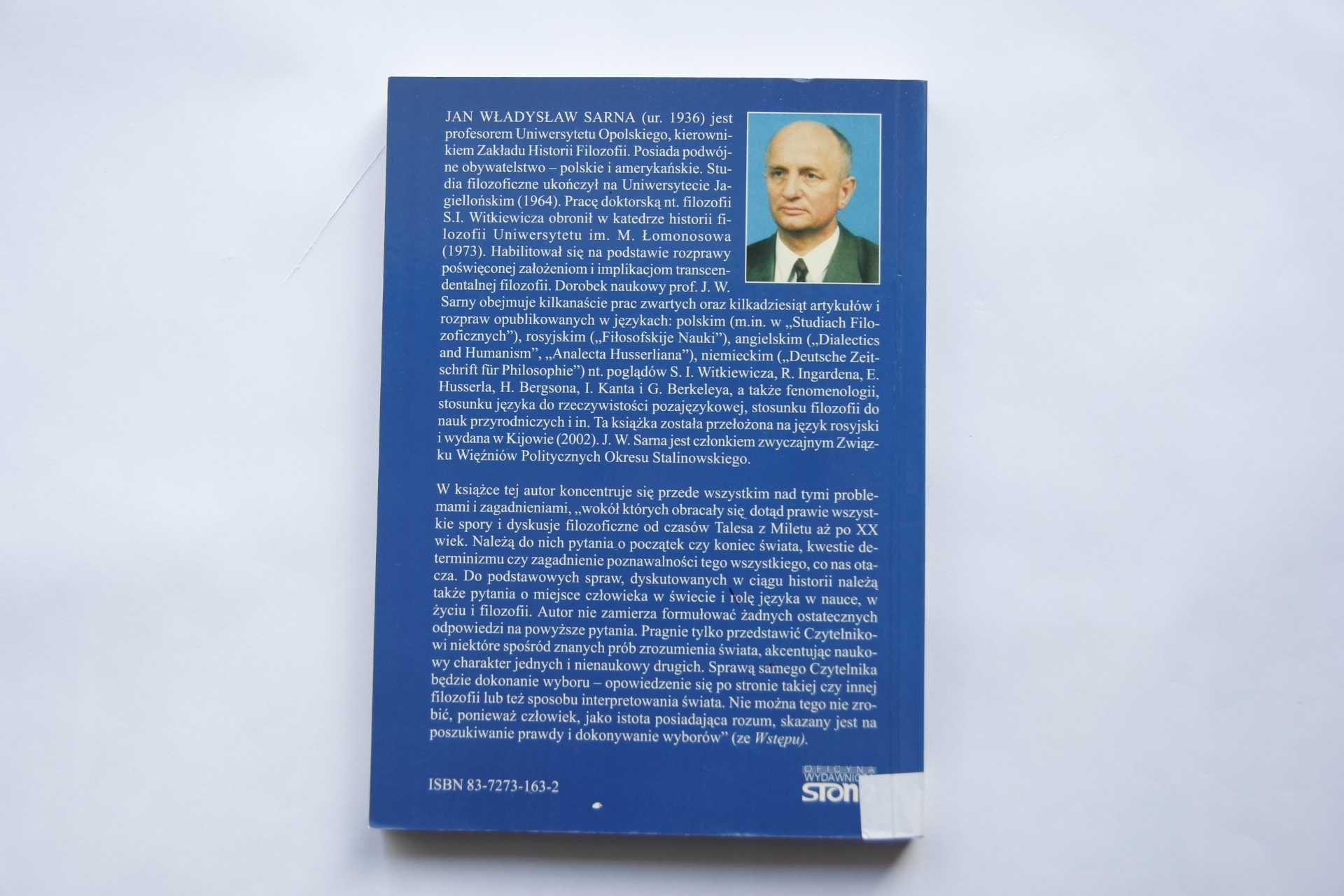Człowiek i filozofia - Jan W. Sarna db real foto