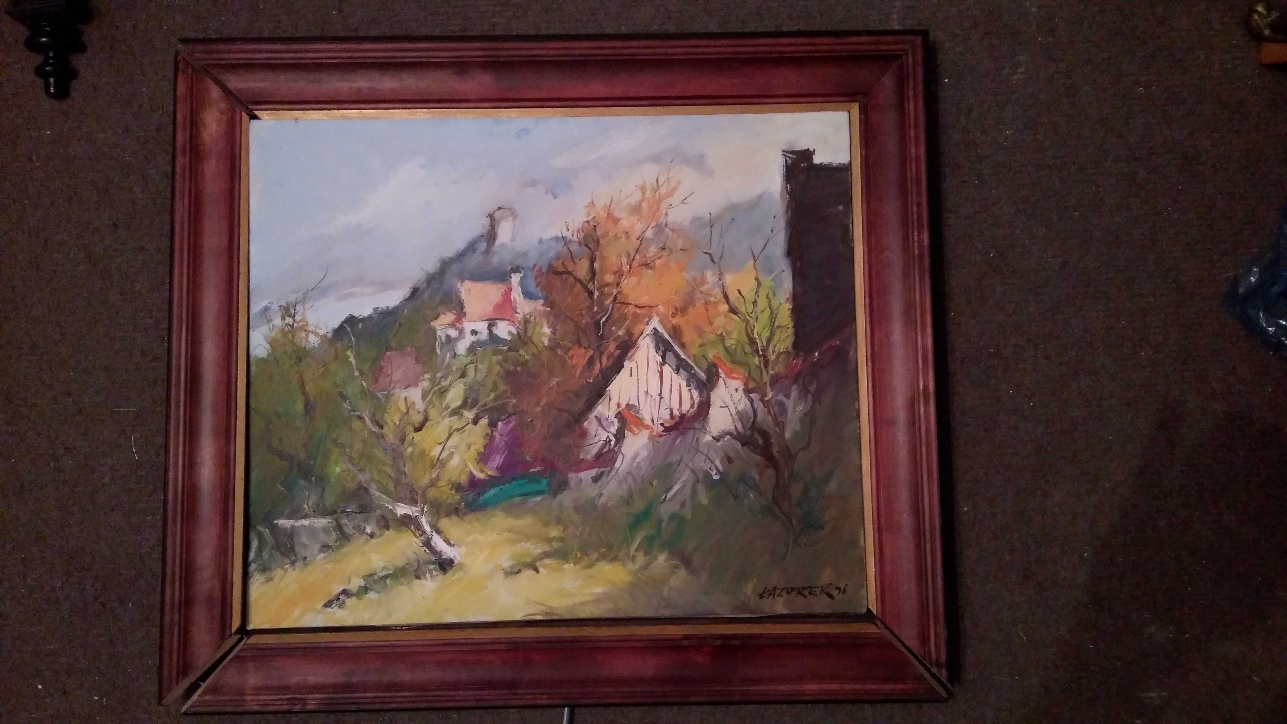 Obraz Kazimierz Dolny nad Wisłą , Łazorek  , płótno , olej , 55x45 cm.