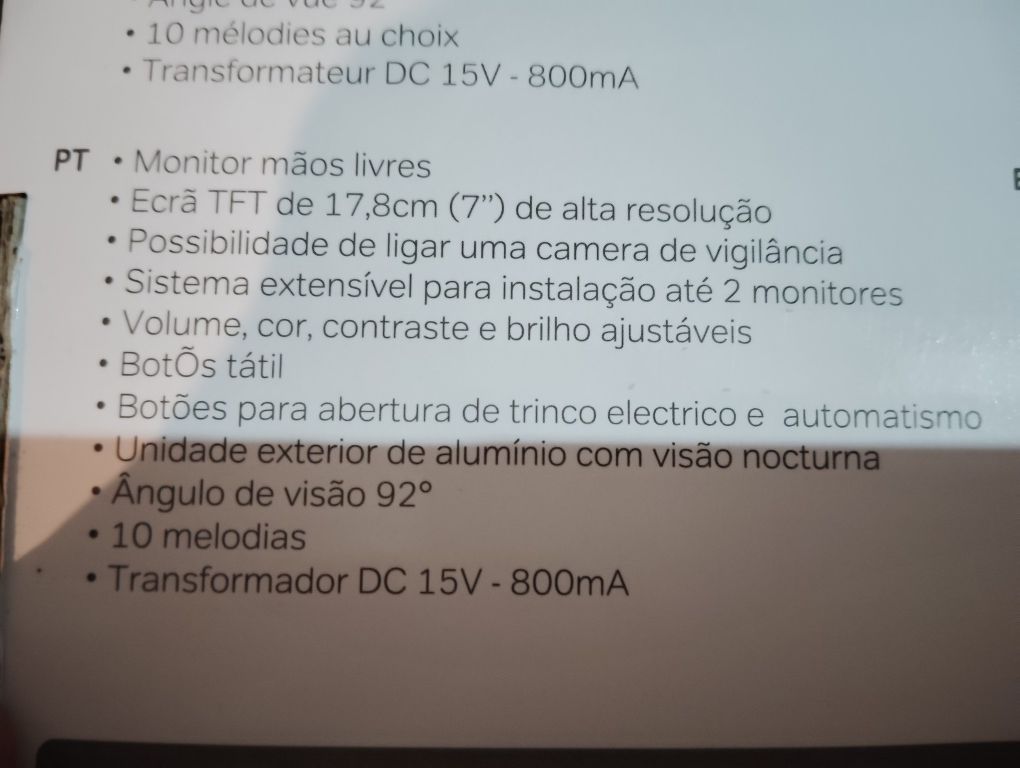 Chacon video porteiro Slim Touch selado