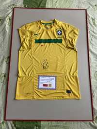 Koszulka Brazylia oryginalny autograf Pele Certyfikat COA