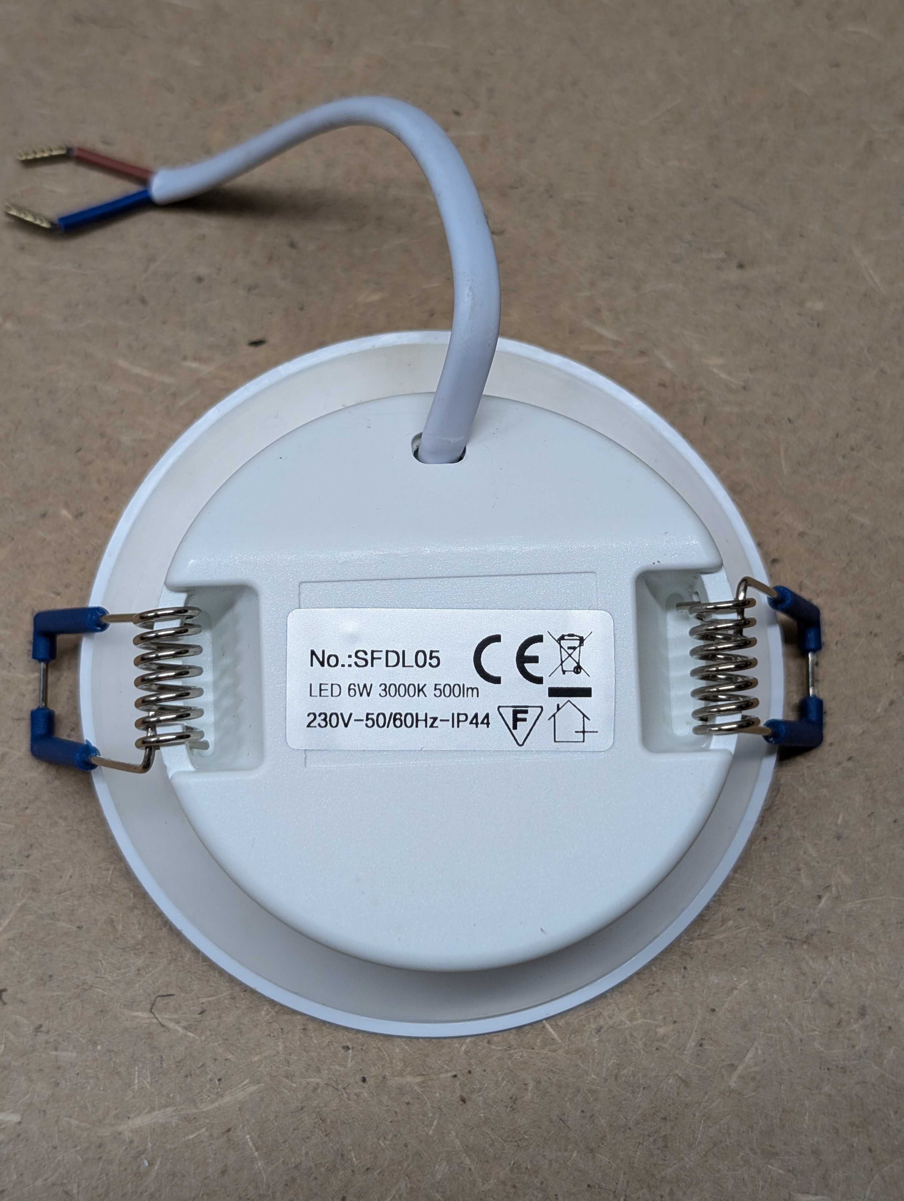 Oprawa LED wpuszczana do zabudowy 6szt 6W 3000K białe ciepłe światło