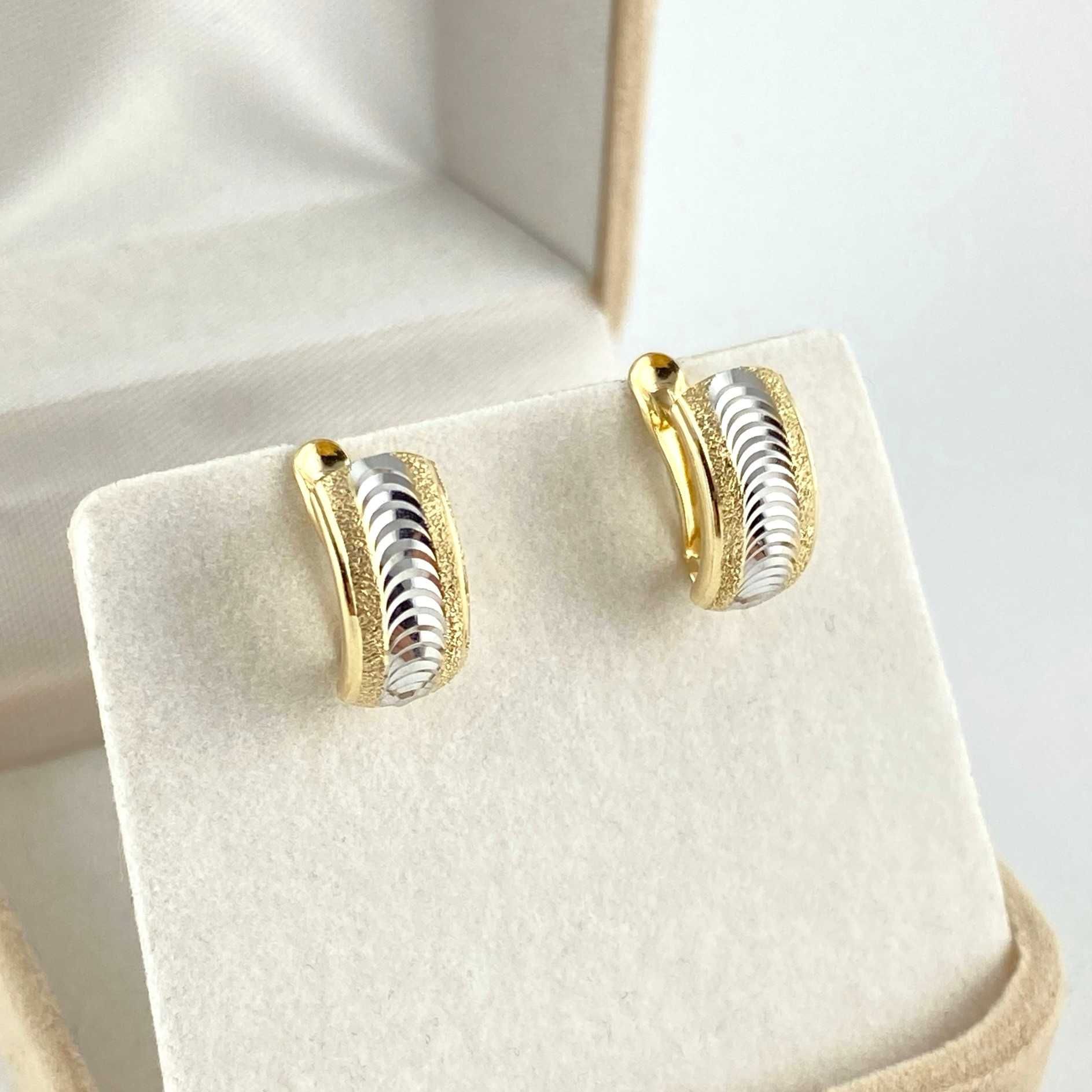 Zjawiskowe ZŁOTE kolczyki diamentowane zdobienie PR. 585 (14K)