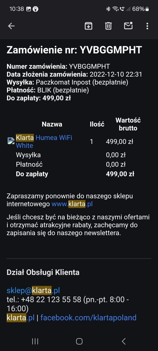 Nawilżacz powietrza Klarta Humea WiFi