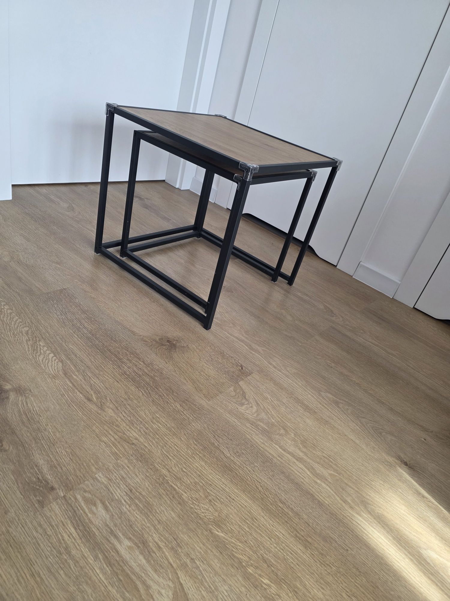 Stoliki kawowe komplet loft dąb