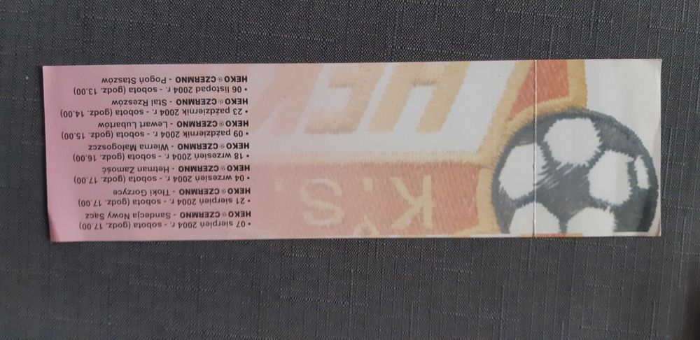 bilet z meczu Heko Czermno -Lewart Lubartów 2004