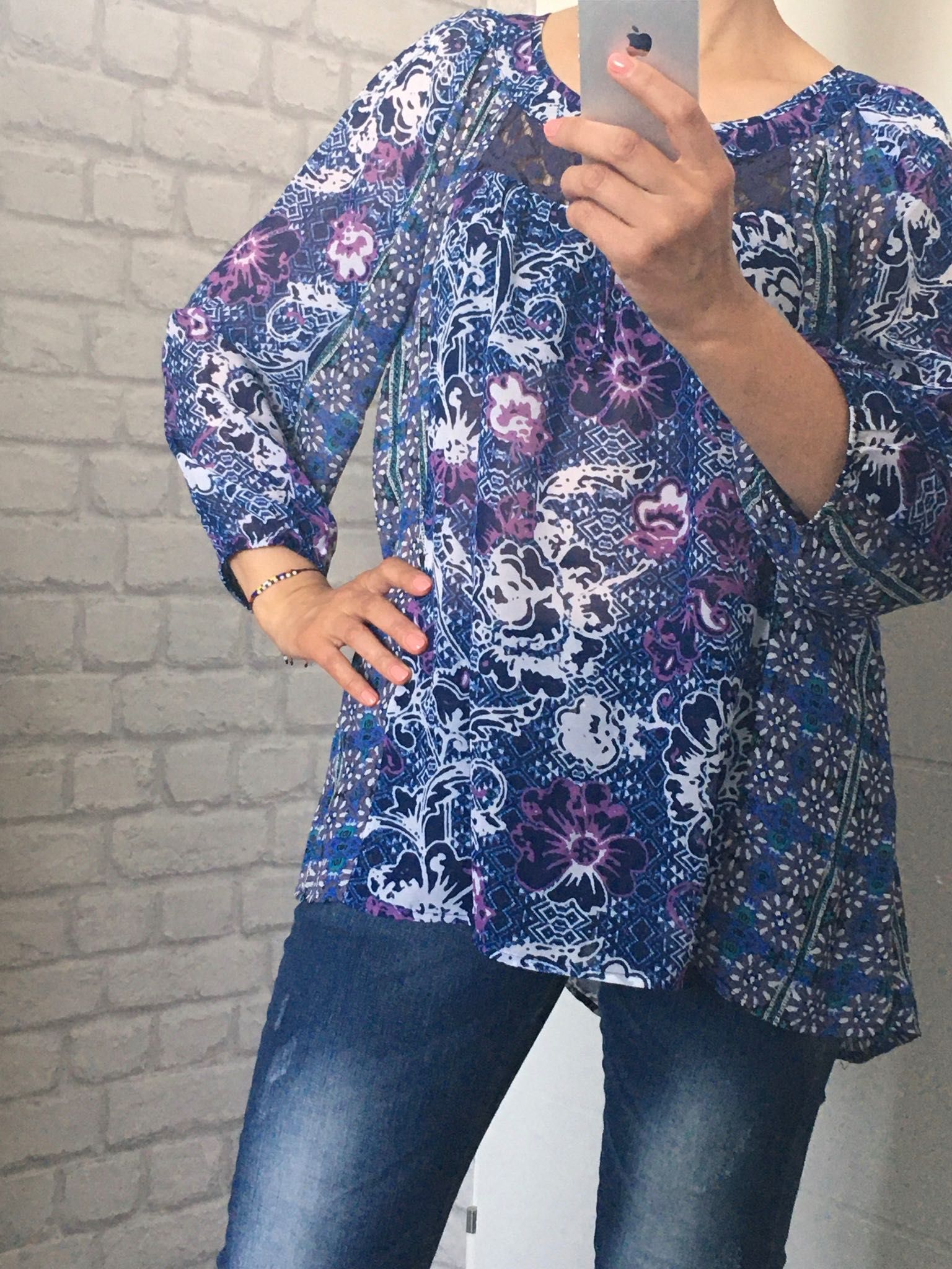 Koszula bluzka oversize kolorowa boho S M