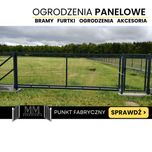 przesuwna brama panelowa ze słupami i akcesoriami, brama 4 x 1,5 m