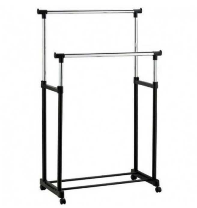 Телескопічна подвійна вішалка для одягу Double Pole