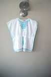 biala boohoo hipisowska bluzka koszulka bialy t-shirt 34 36XS S turkus