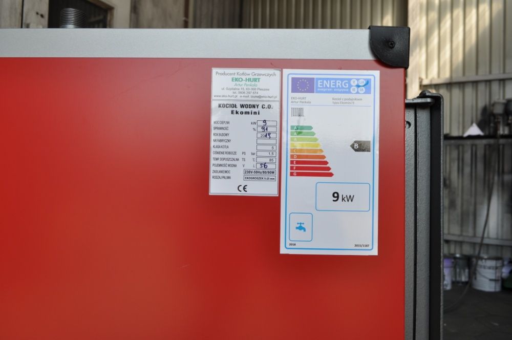 Kocioł Ekomini 9 kW Certyfikat ECODESIGN na ekogroszek 5 klasa Pleszew