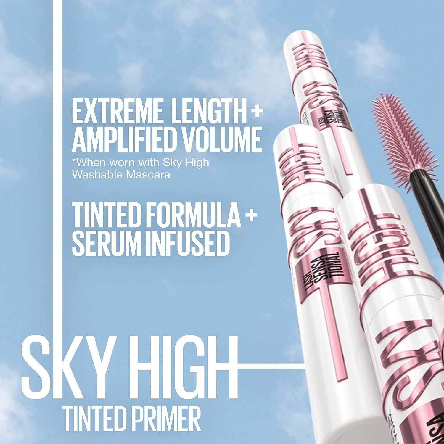 Maybelline New York Lash Sens Sky High baza pod tusz do rzęs 3szt
