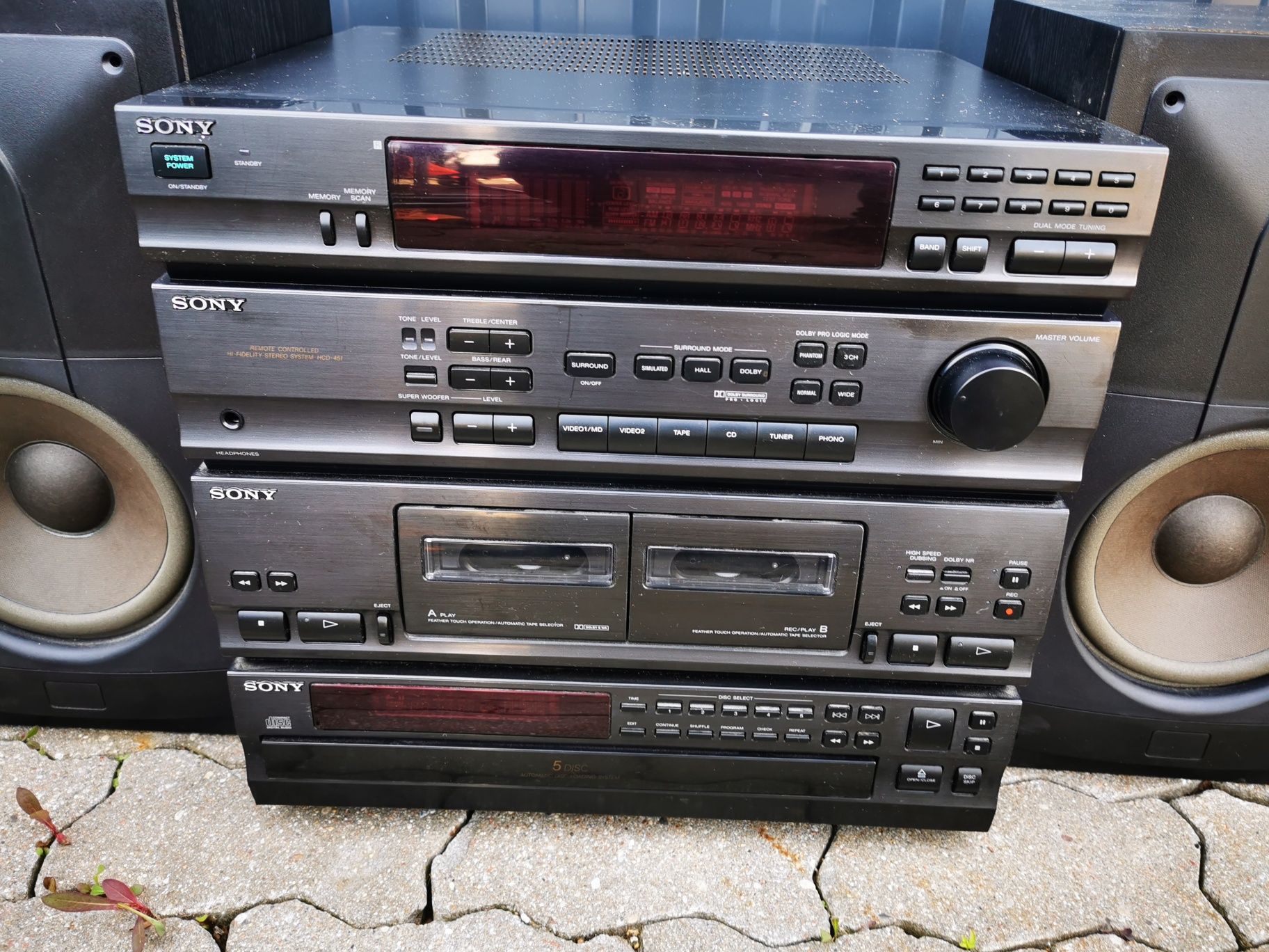 Wieża SONY 260W CD radio AUX kaseta kolumny SONAB 100W z Niemiec