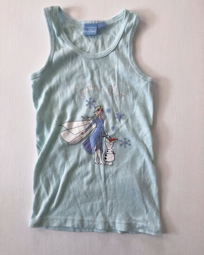 Disney Frozen II top na ramiączkach błękit kraina lodu 110/116